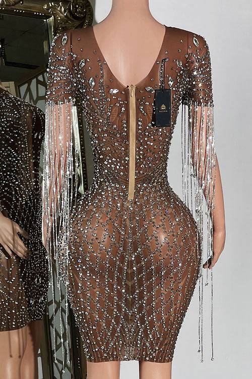 Faye Rhinestone Dress (Ready To Ship)