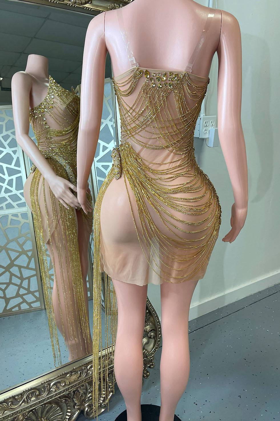 Tilly Diamante Tassel Dress (Ready To Ship)