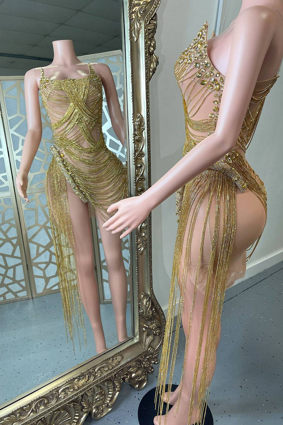Tilly Diamante Tassel Dress (Ready To Ship)