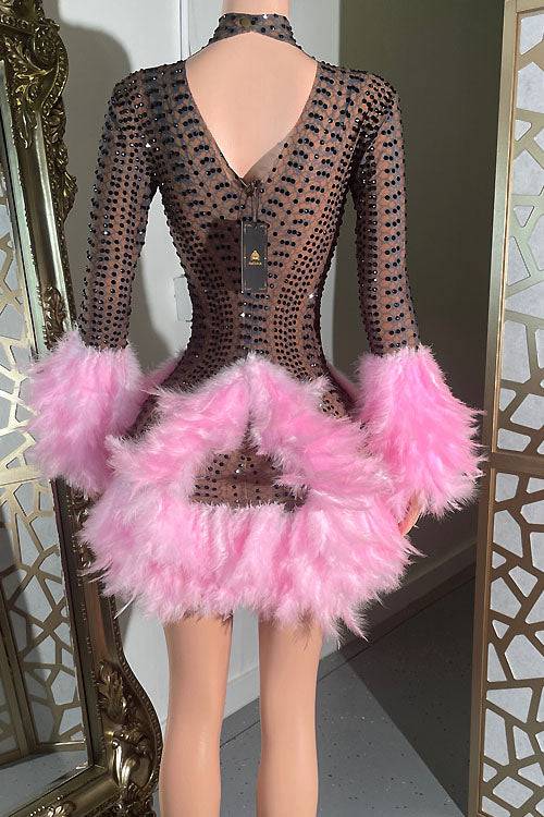 Olivia Feather Dress (Ready To Ship)