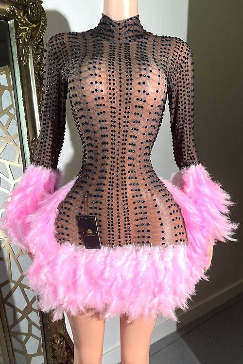 Olivia Feather Dress (Ready To Ship)