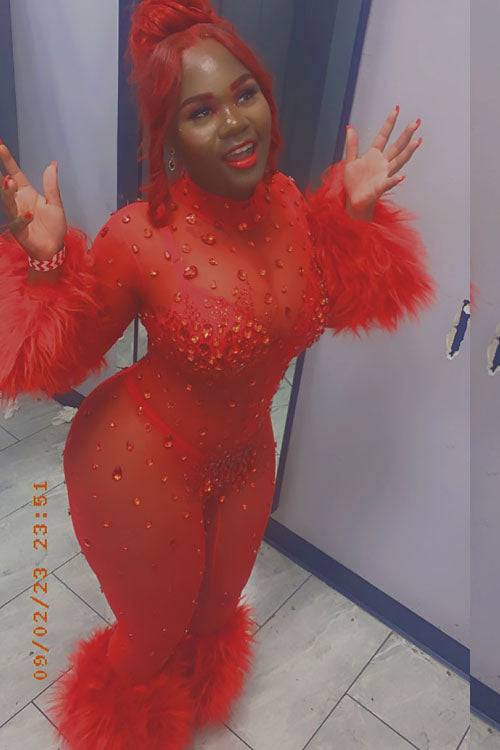 Icey Heart Red Bodysuit (Ready to Ship)