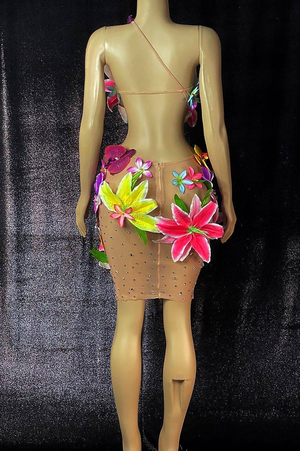 Bliss Flower Mesh Dress (Ready to Ship)