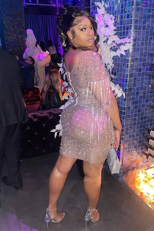 Faye Rhinestone Dress (Ready To Ship)
