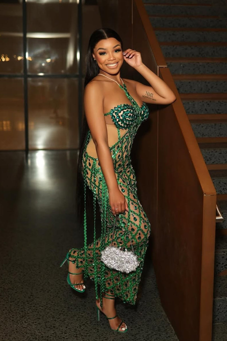 Aoki Green Maxi Dress (Ready To Ship)