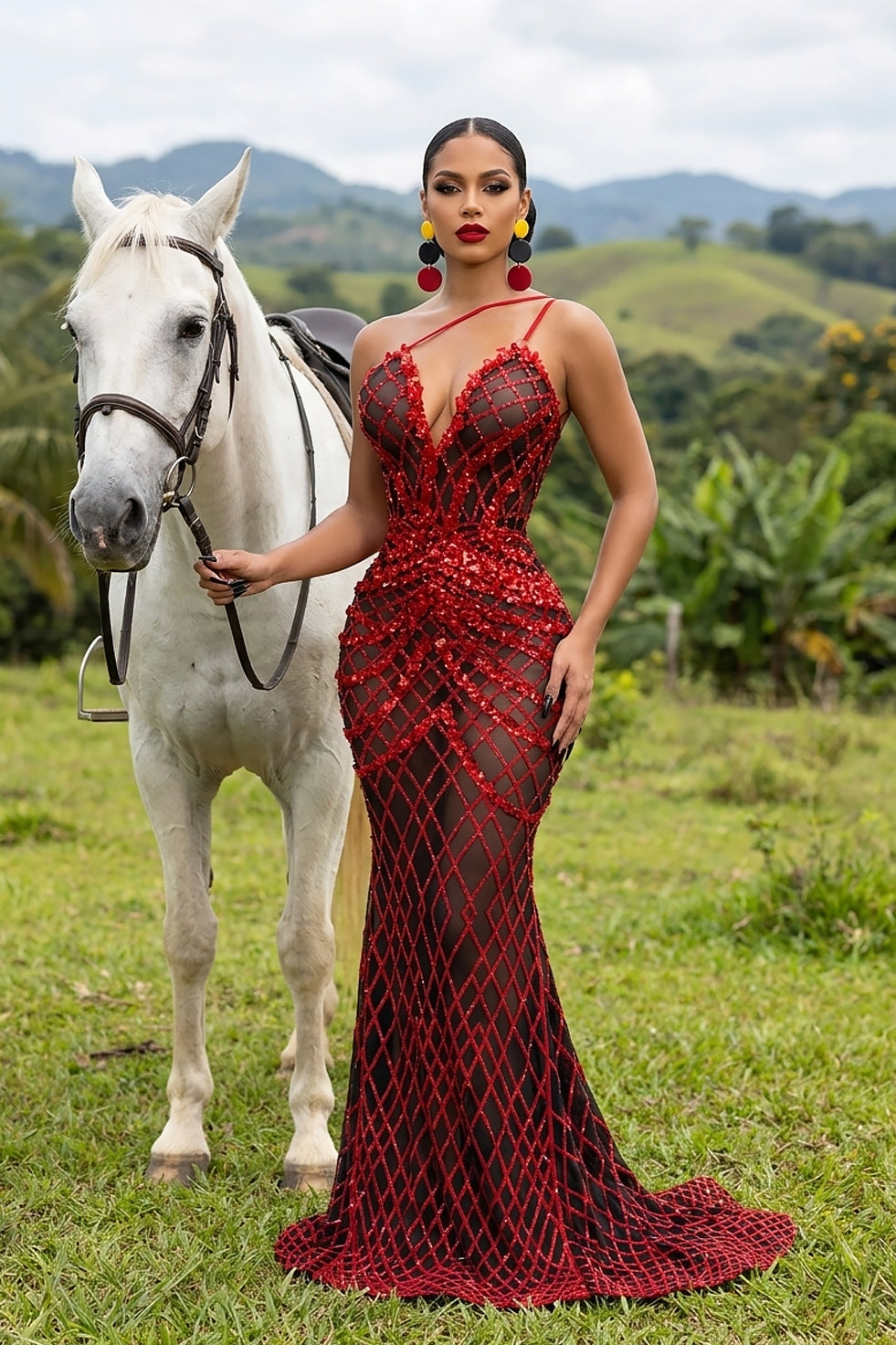 Zainab Red Maxi Dress (Pre-Order)