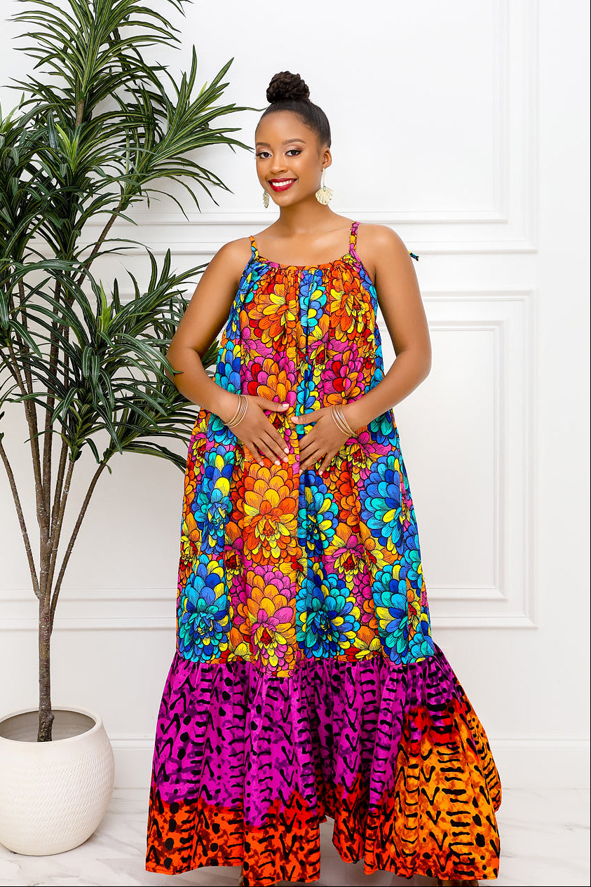 Color Burst Maxi Dress (Ready To Ship)