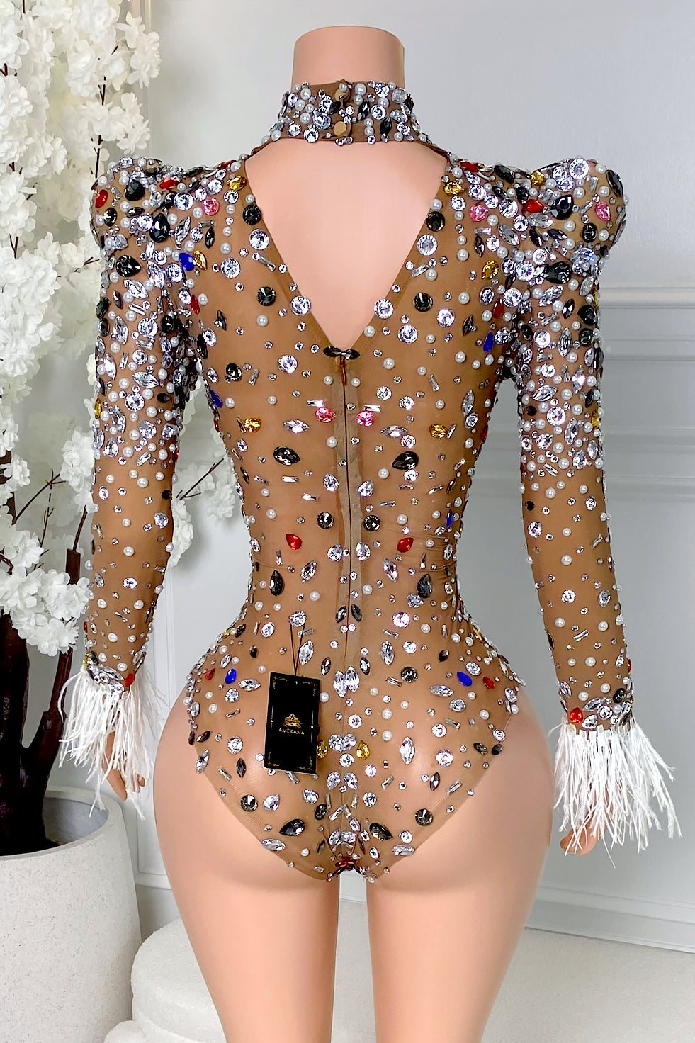 Heart breaker Diamante Playsuit (Ready To Ship)