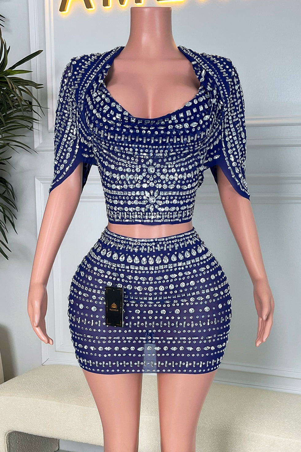 Indira Blue Skirt Set (Ready To Ship)