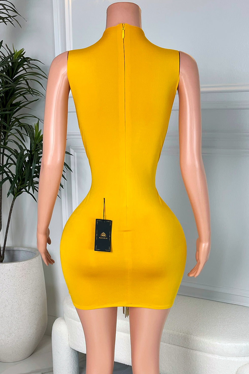 Sanna Gold Tassel Dress (Ready To Ship)
