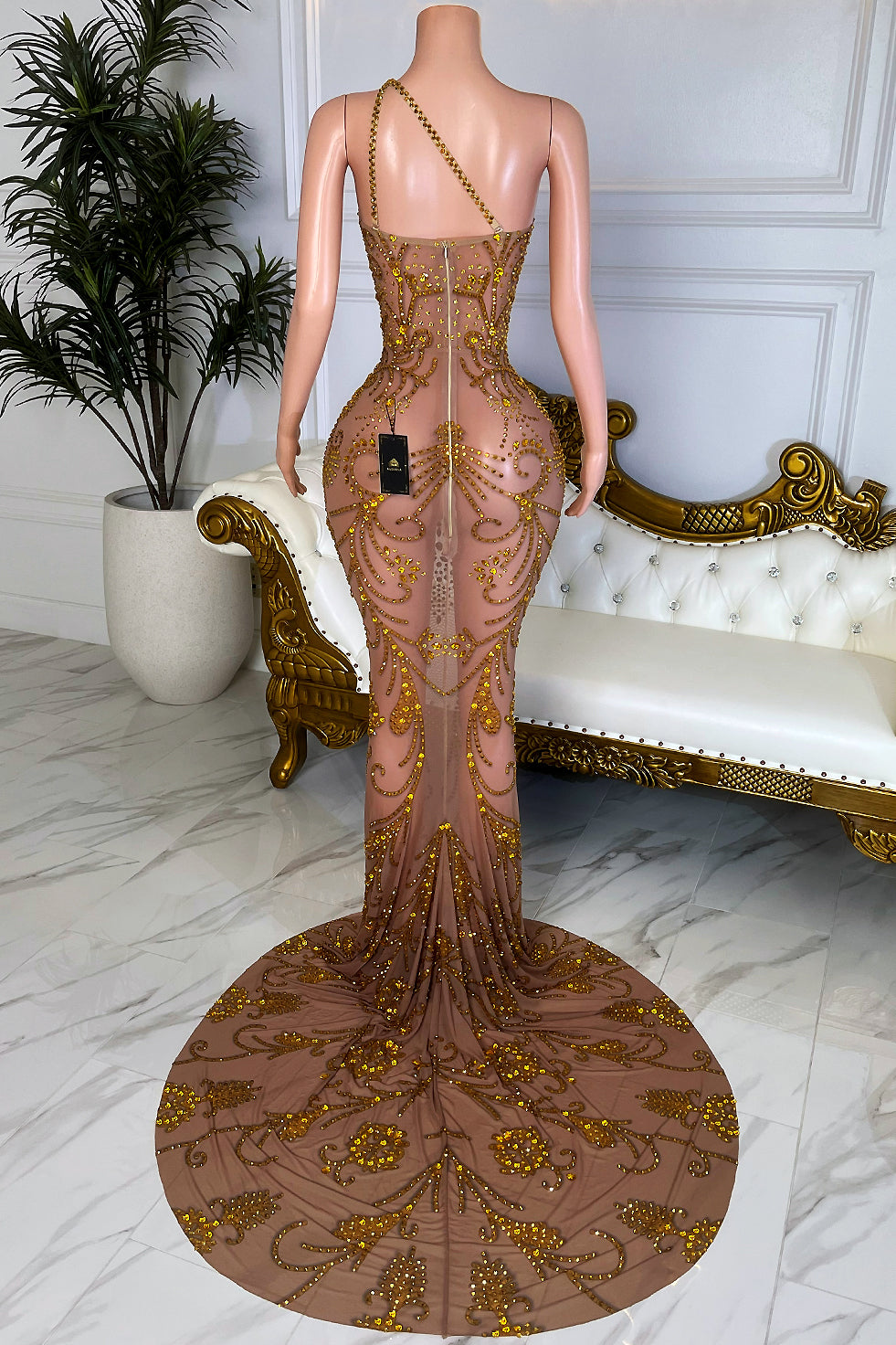 Attitude Gold Maxi Dress (Ready To Ship)