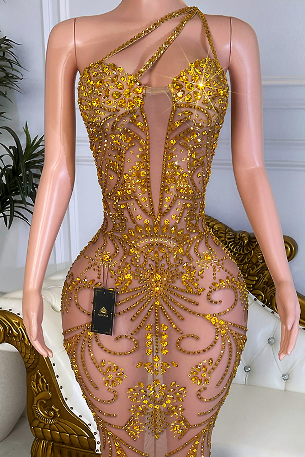 Attitude Gold Maxi Dress (Ready To Ship)