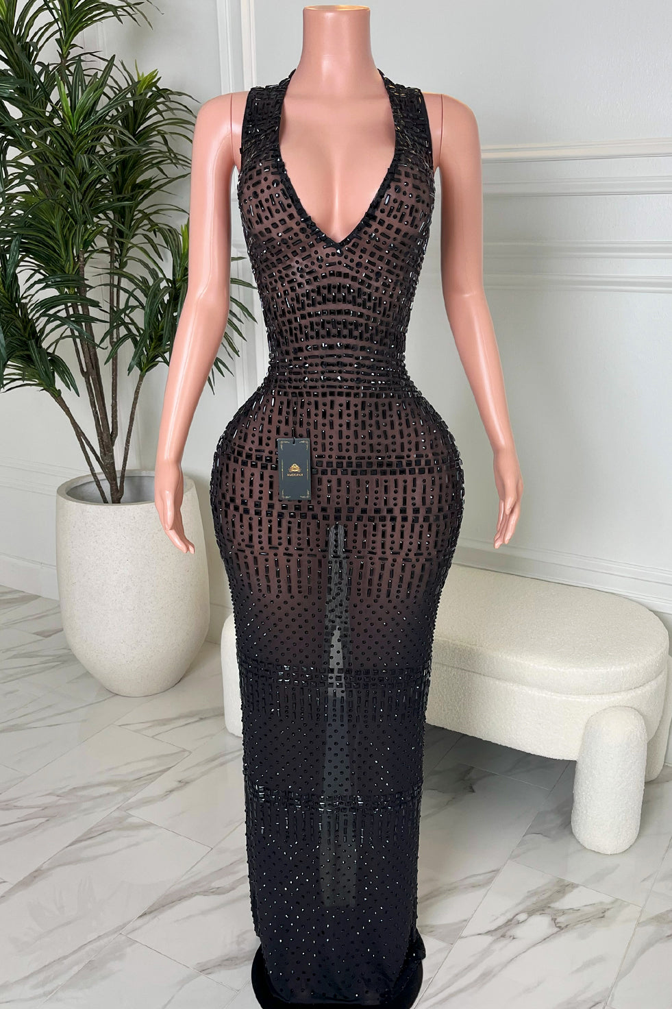 Indira Black Maxi Dress (Ready to Ship)