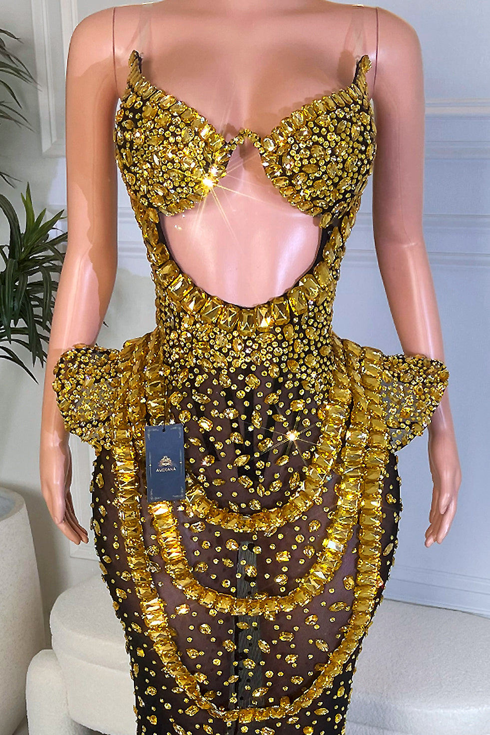 Crown Me Gold Dress (Ready To Ship)
