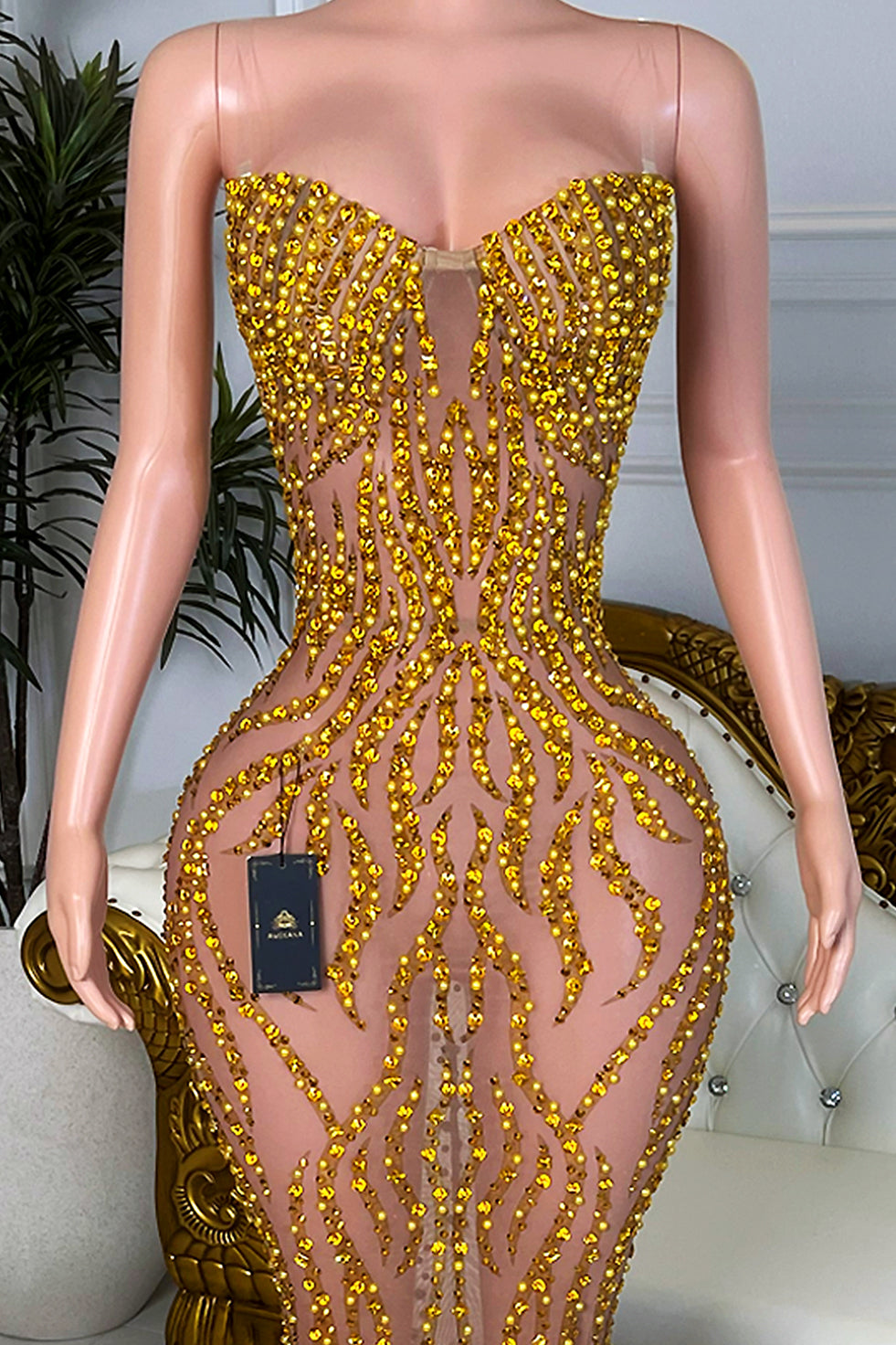 Wands Gold Maxi Dress (Ready To Ship)