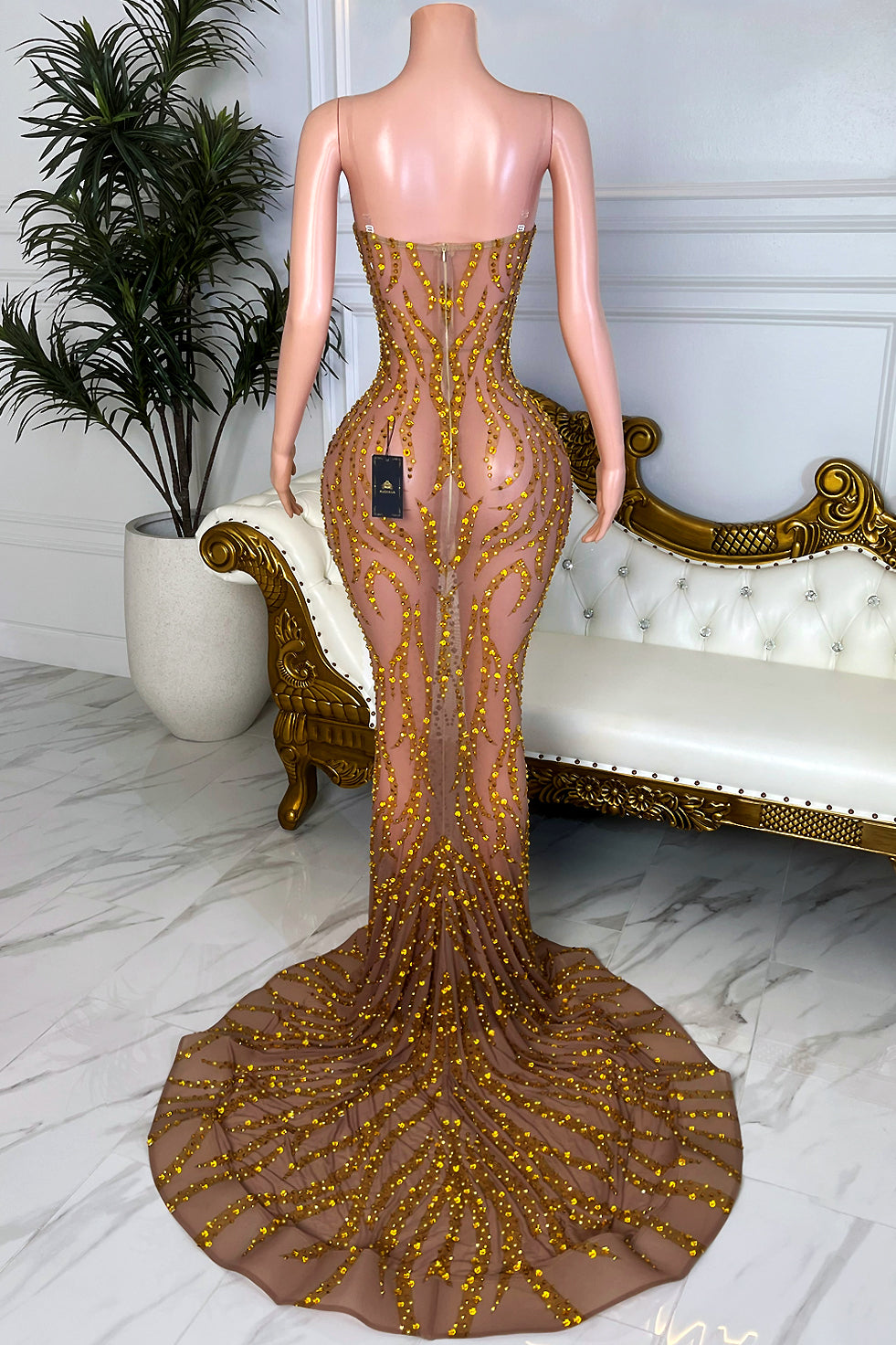 Wands Gold Maxi Dress (Ready To Ship)