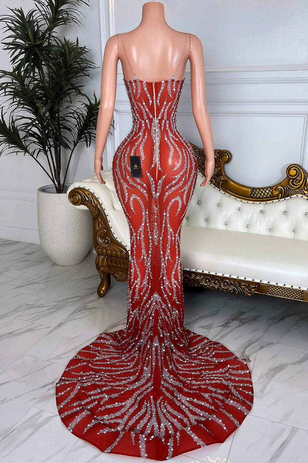 Wands Red Maxi Dress 2 (Ready To Ship)