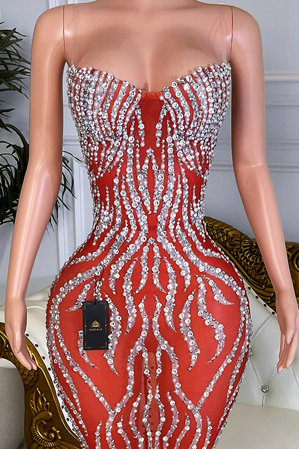 Wands Red Maxi Dress 2 (Ready To Ship)