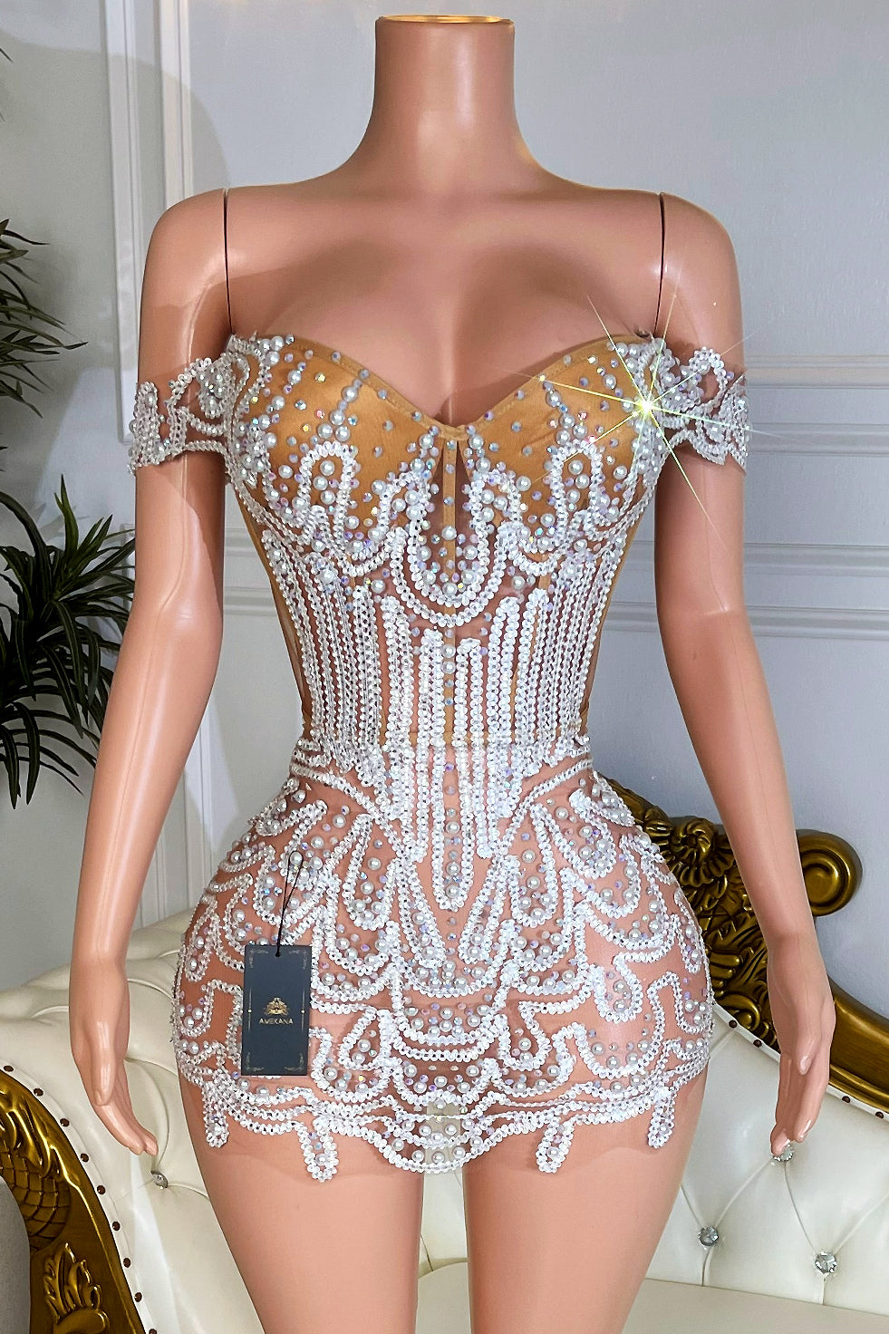 Pearly Obsession Mini Dress (Ready To Ship)
