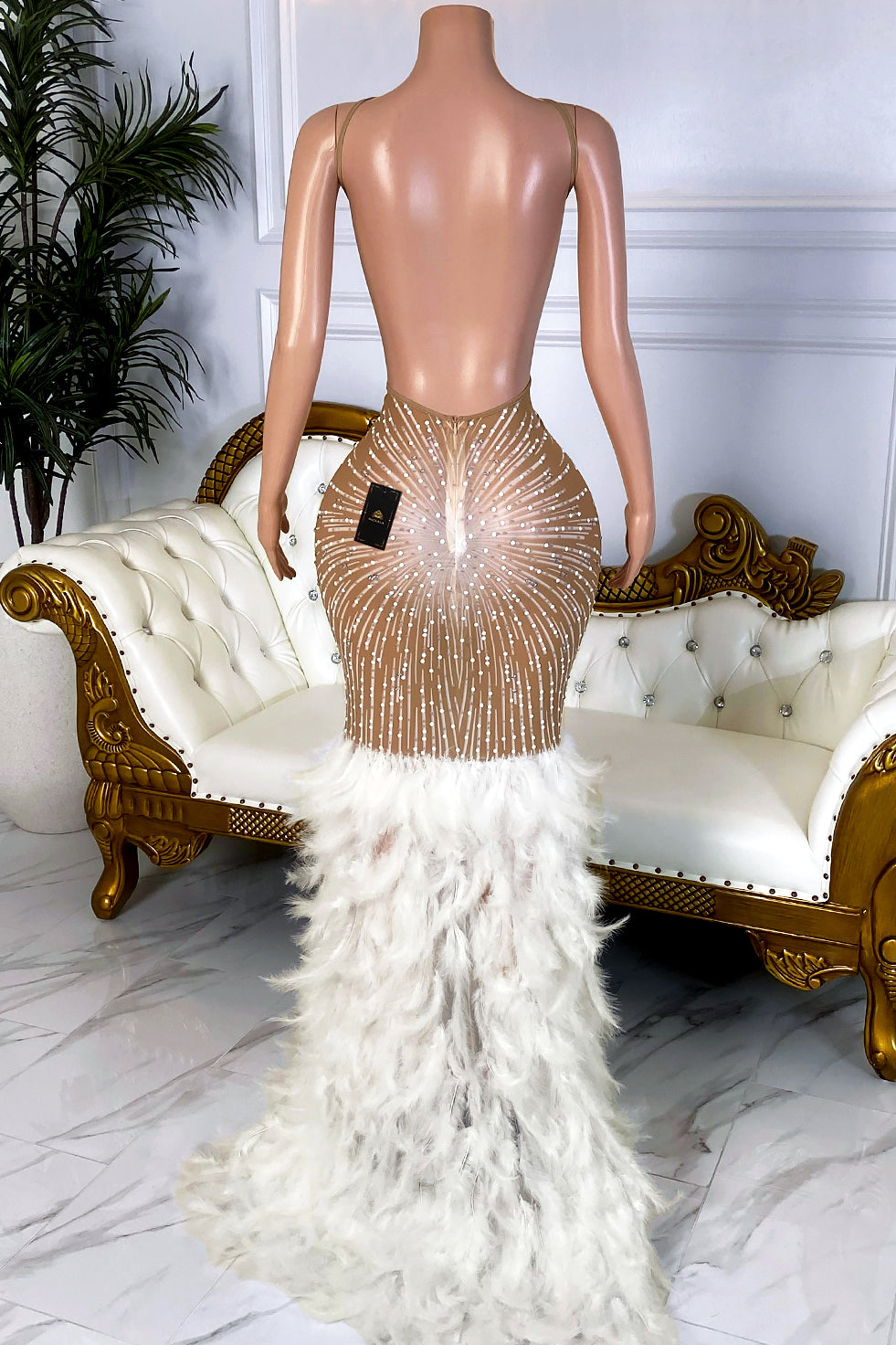 Amara Feather Dress (Ready To Ship)
