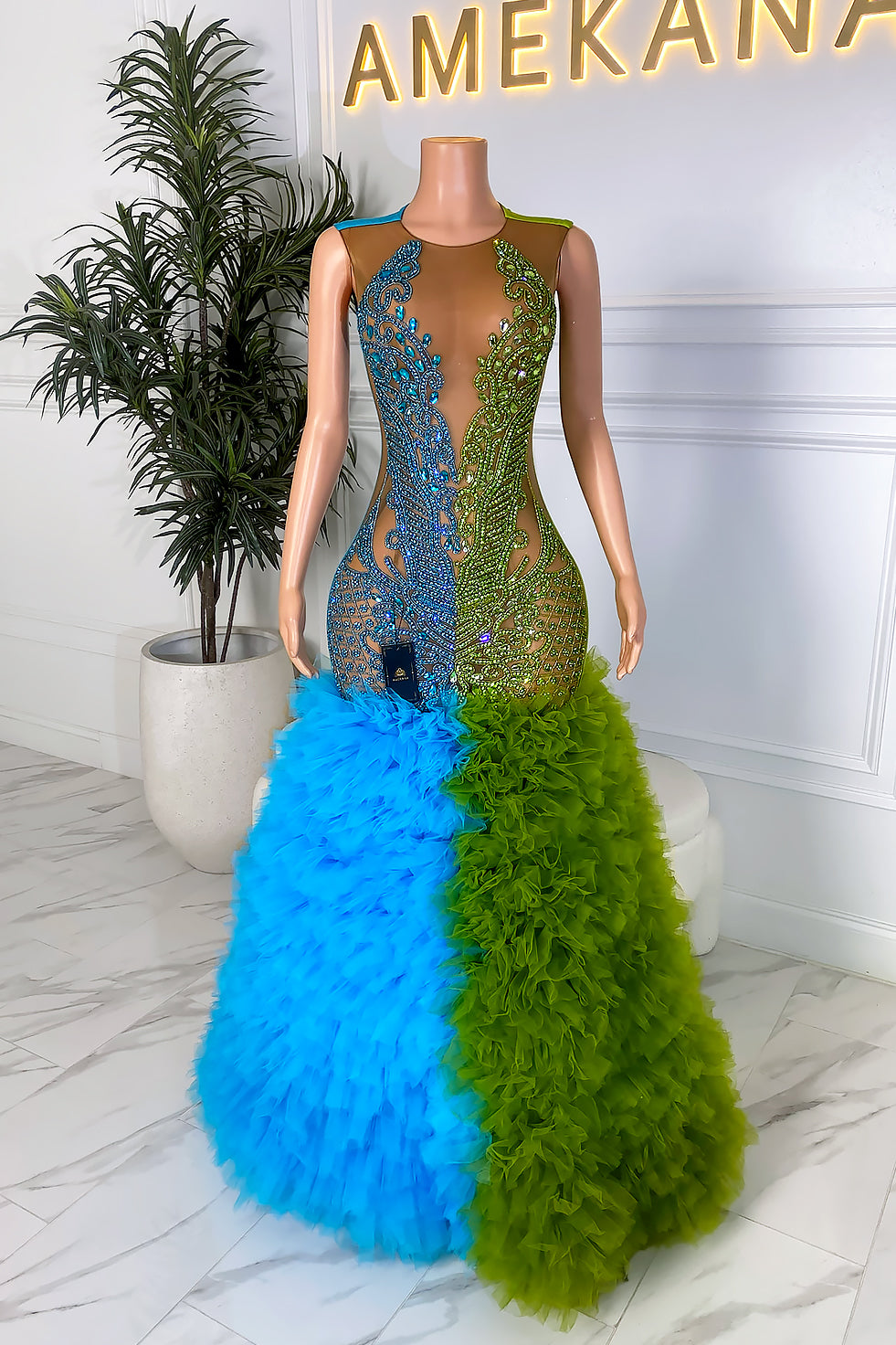 Kiss Green Maxi Dress(Ready To Ship)