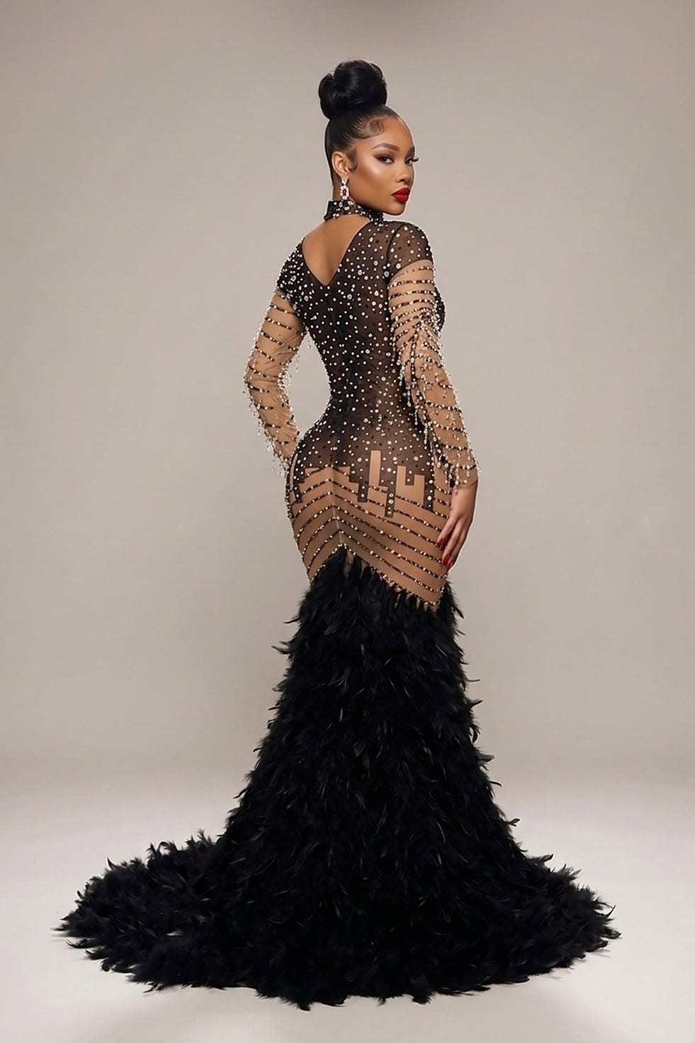 Peacock Black Dress (Pre-Order)