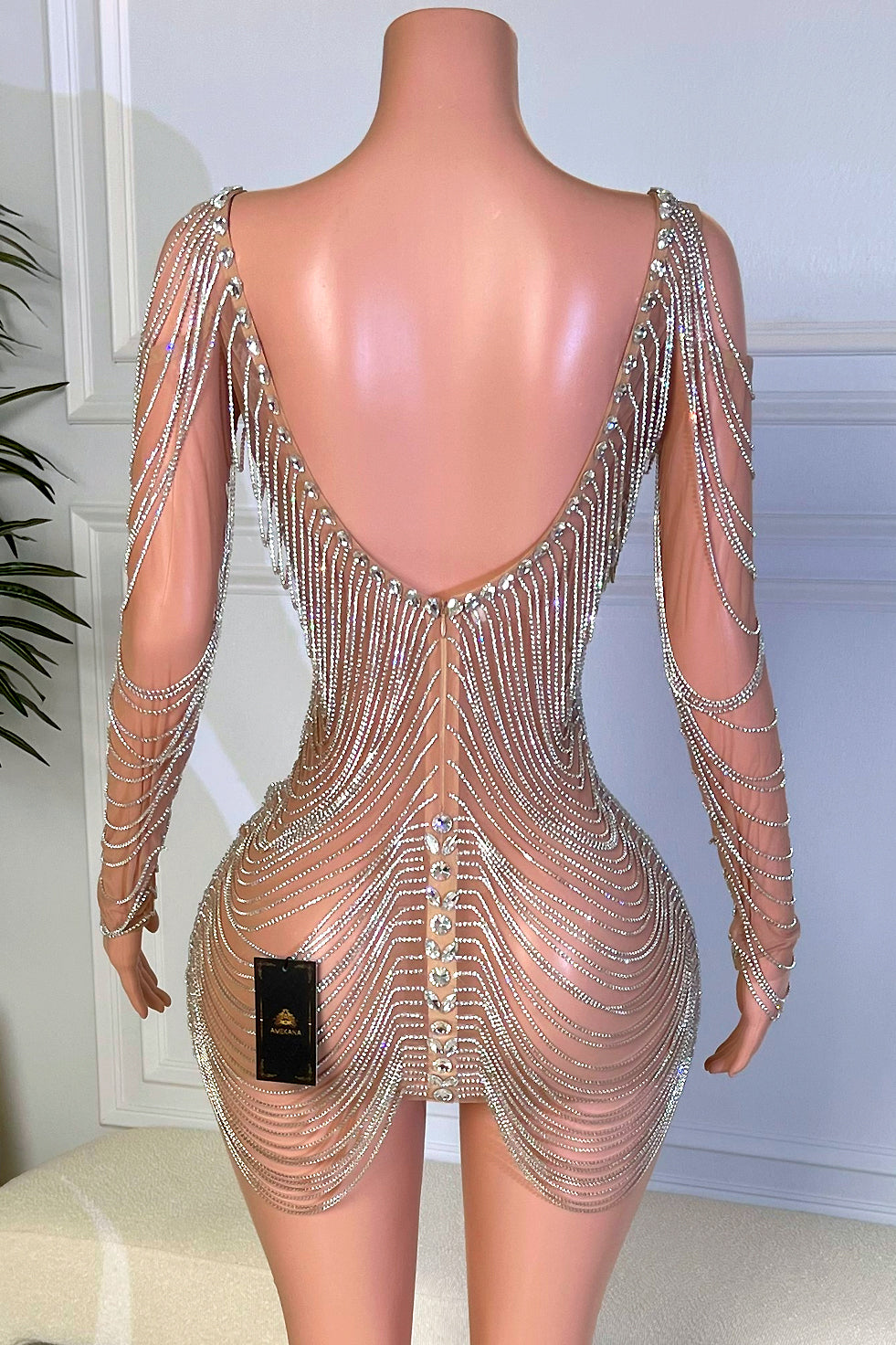 Alpha Diamante Tassel Dress (Ready to Ship)