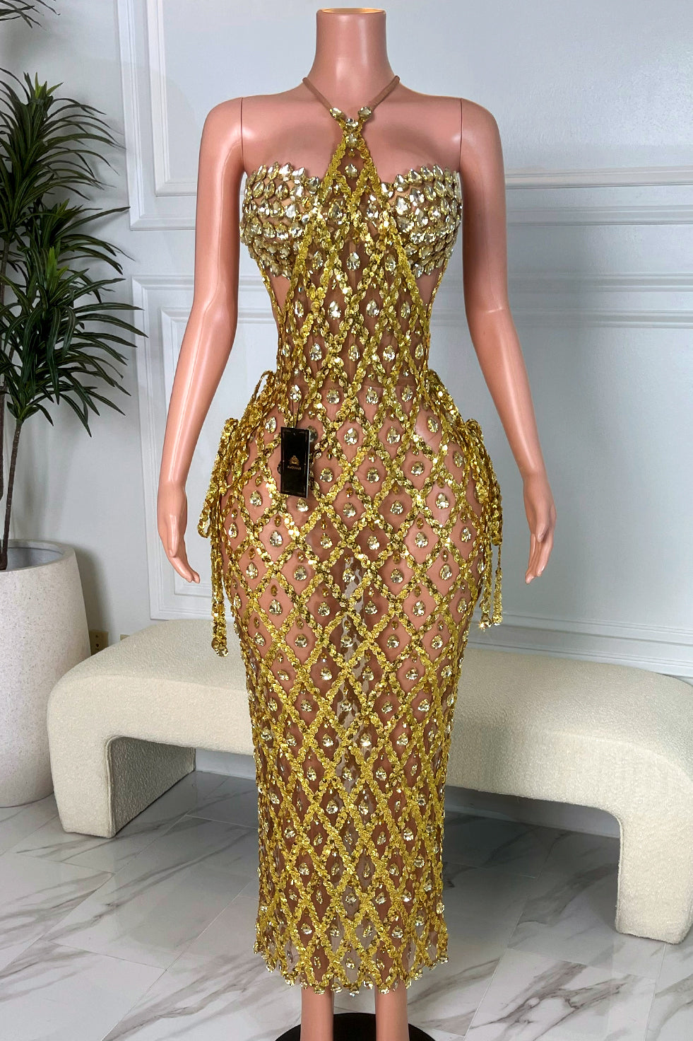 Aoki Gold Maxi Dress (Ready To Ship)