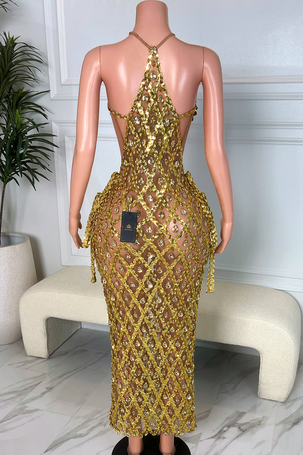Aoki Gold Maxi Dress (Ready To Ship)