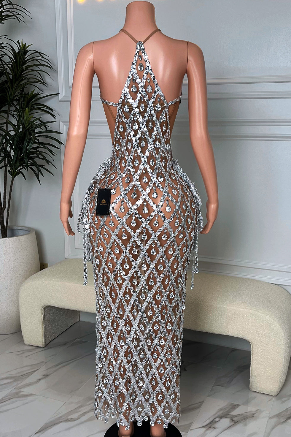 Aoki Silver Maxi Dress (Ready To Ship)