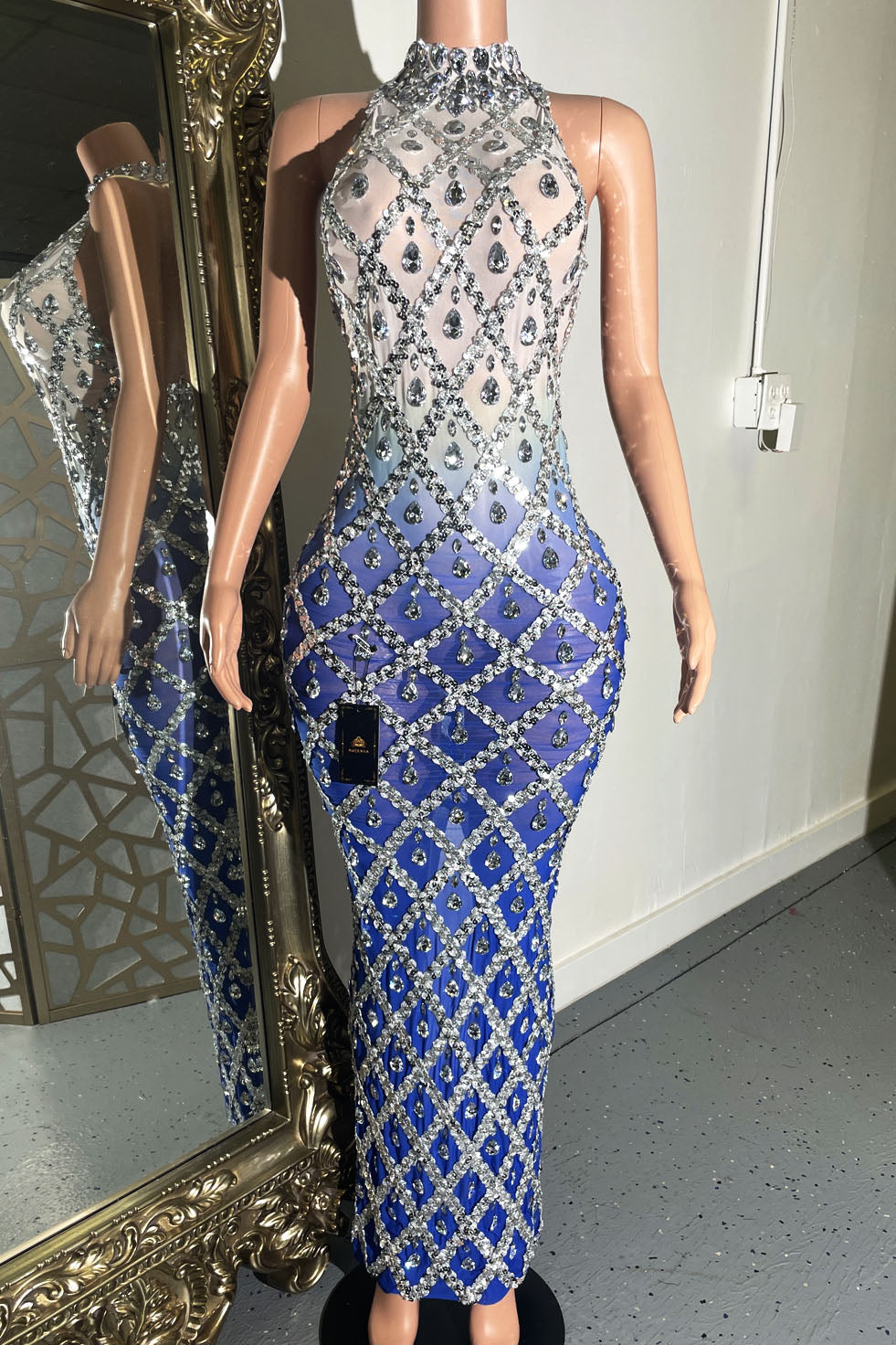 Midnight Rhinestone Dress - amekana.mom