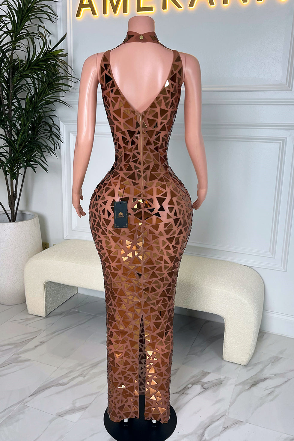 Bronze Goddess Mirror Dress (Pre-Order)