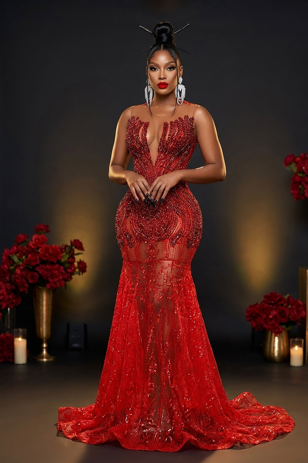 Colette Red Maxi Dress (Ready To Ship)
