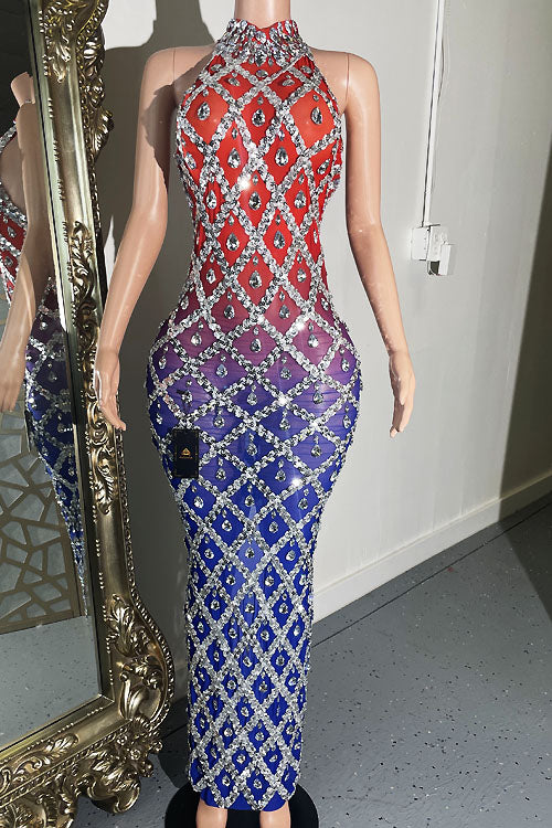 Midnight Rhinestone Dress - amekana.mom
