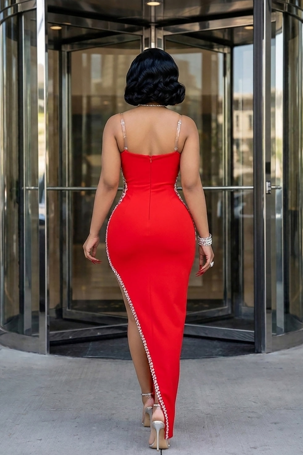 Monaco Diamante Dress (Ready To Ship)