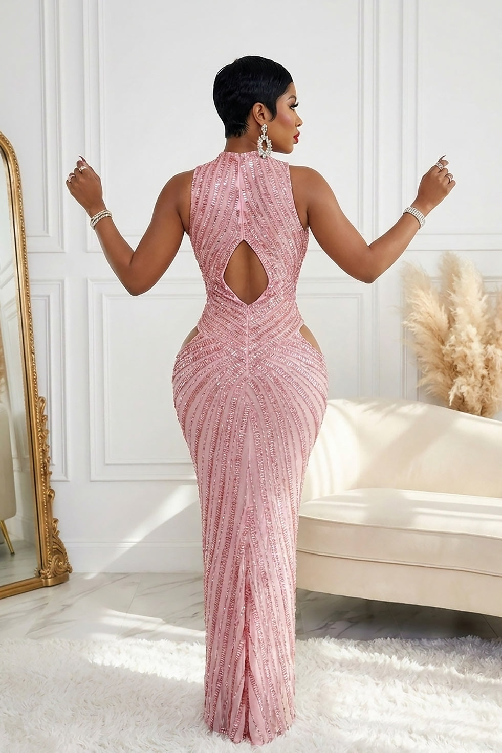 Karla Pink Dress (Ready To Ship)