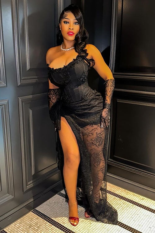 Iris Black Lace Dress (Pre-Order)