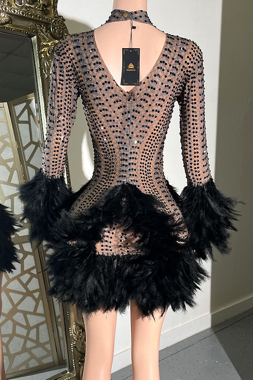 Olivia Feather Dress - amekana.mom