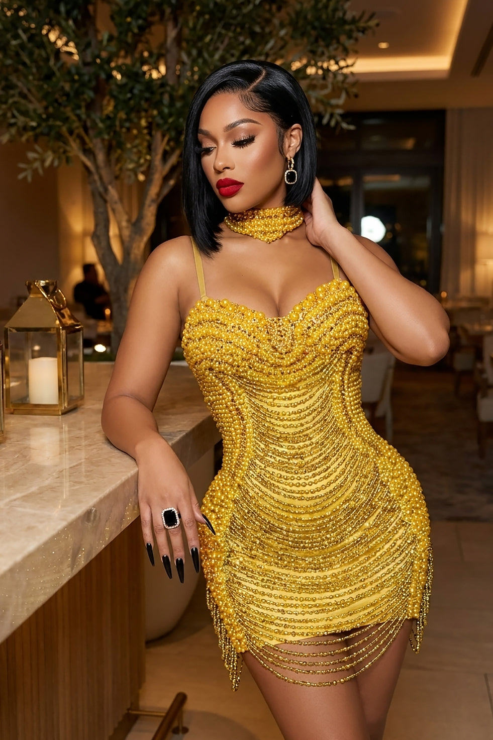 Razzle Pearl Dress (Ready To Ship)