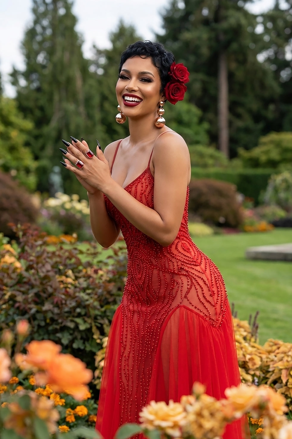 Flirt with Fame Red Maxi Dress (Pre-Order)