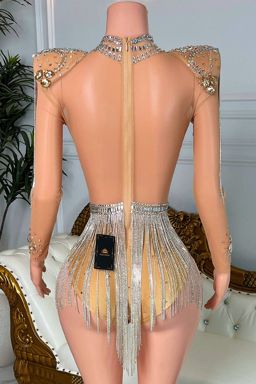 Diamond Drip Gold Playsuit (Ready to Ship)