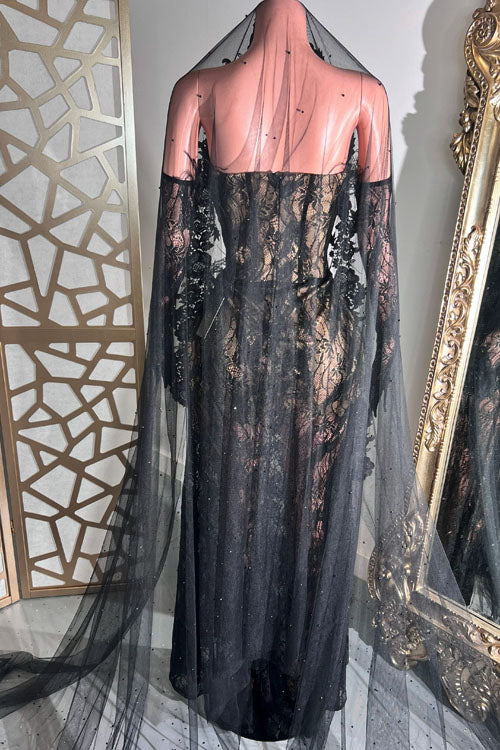 Angelina Black Lace Dress (Ready To Ship)