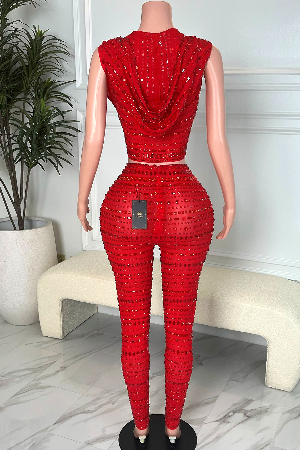 Indira Red Pant Set (Ready To Ship)