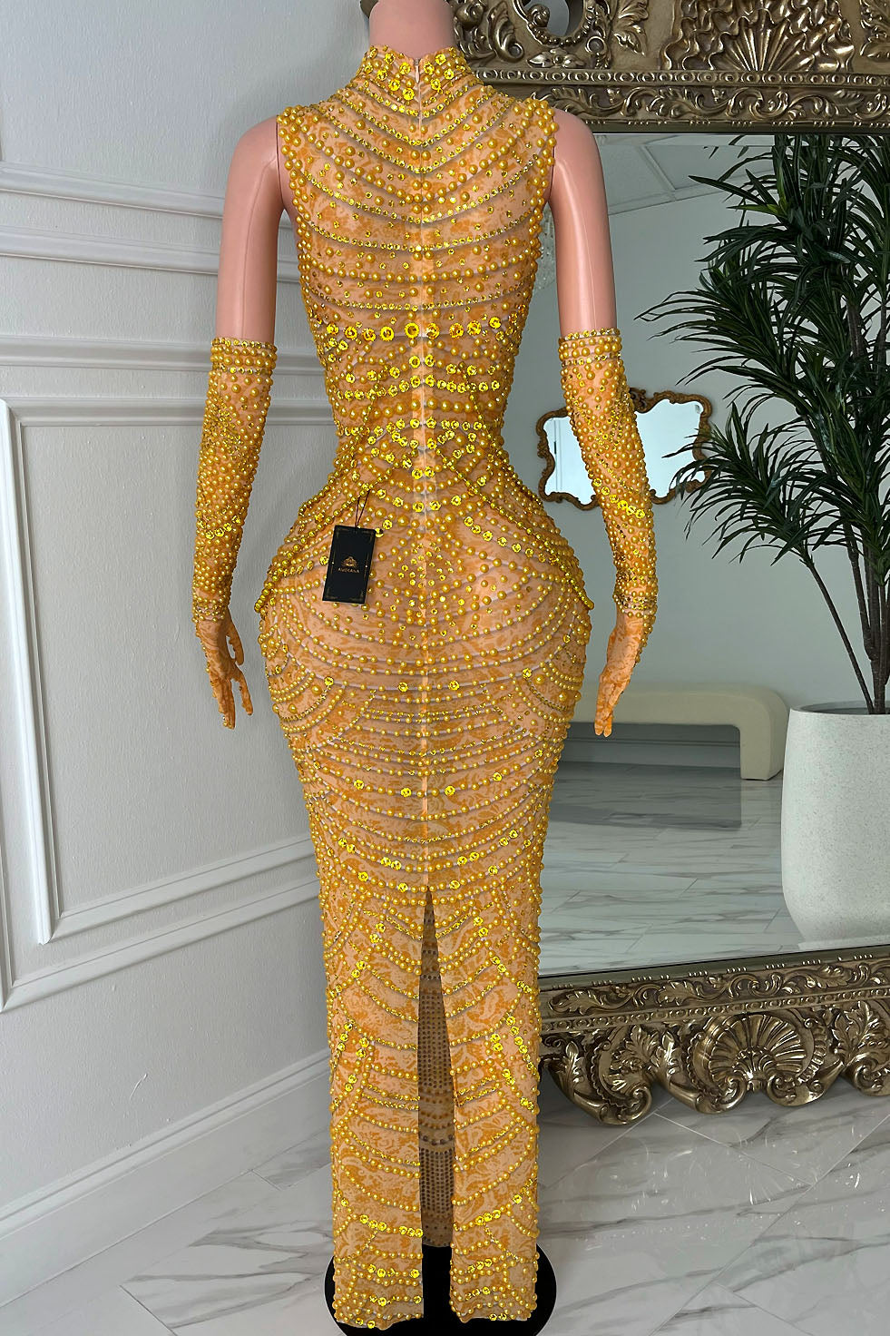 Chantilly Gold Dress (Ready To Ship)