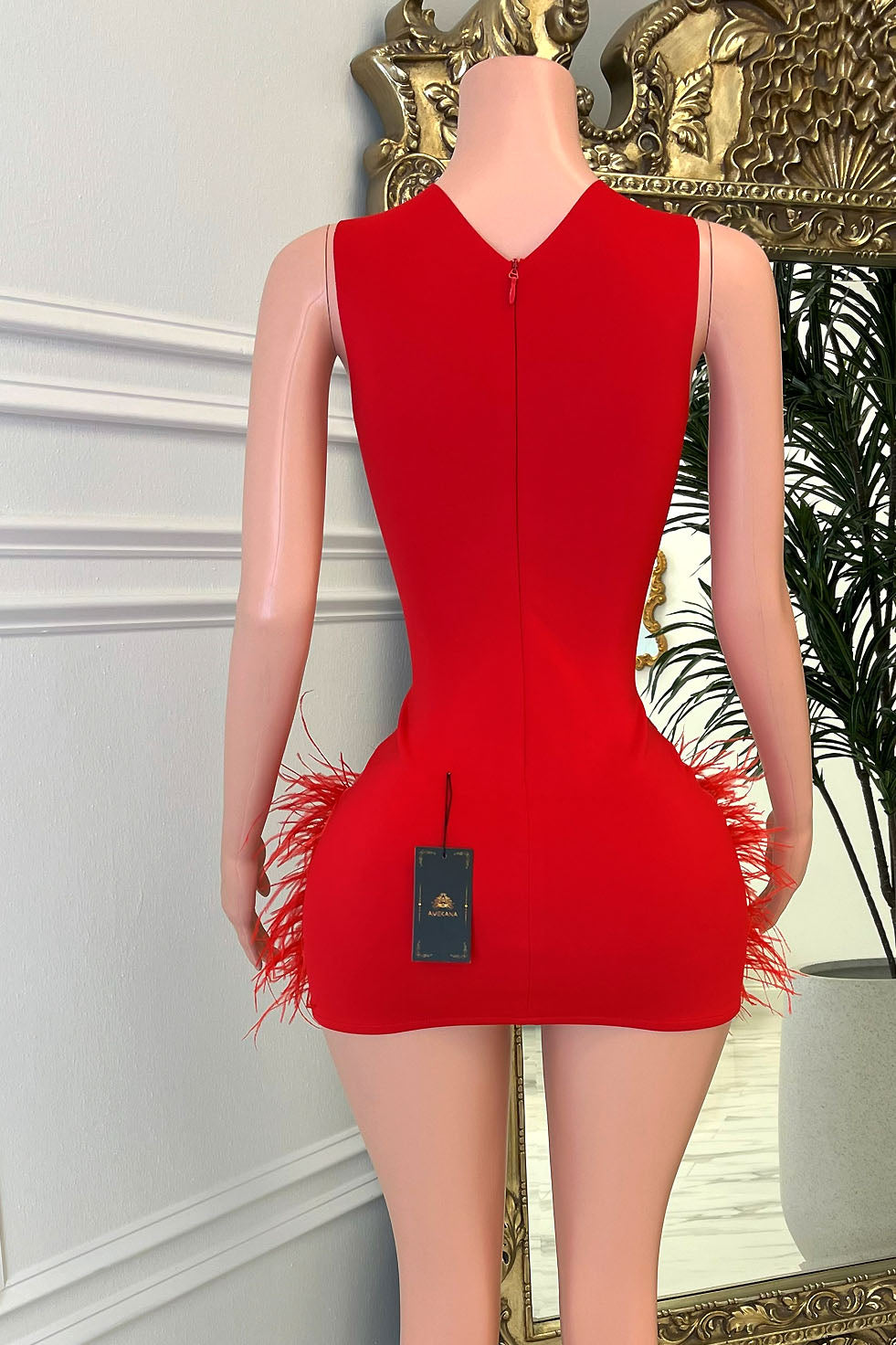Audrey Red Diamante Dress (Pre-Order)
