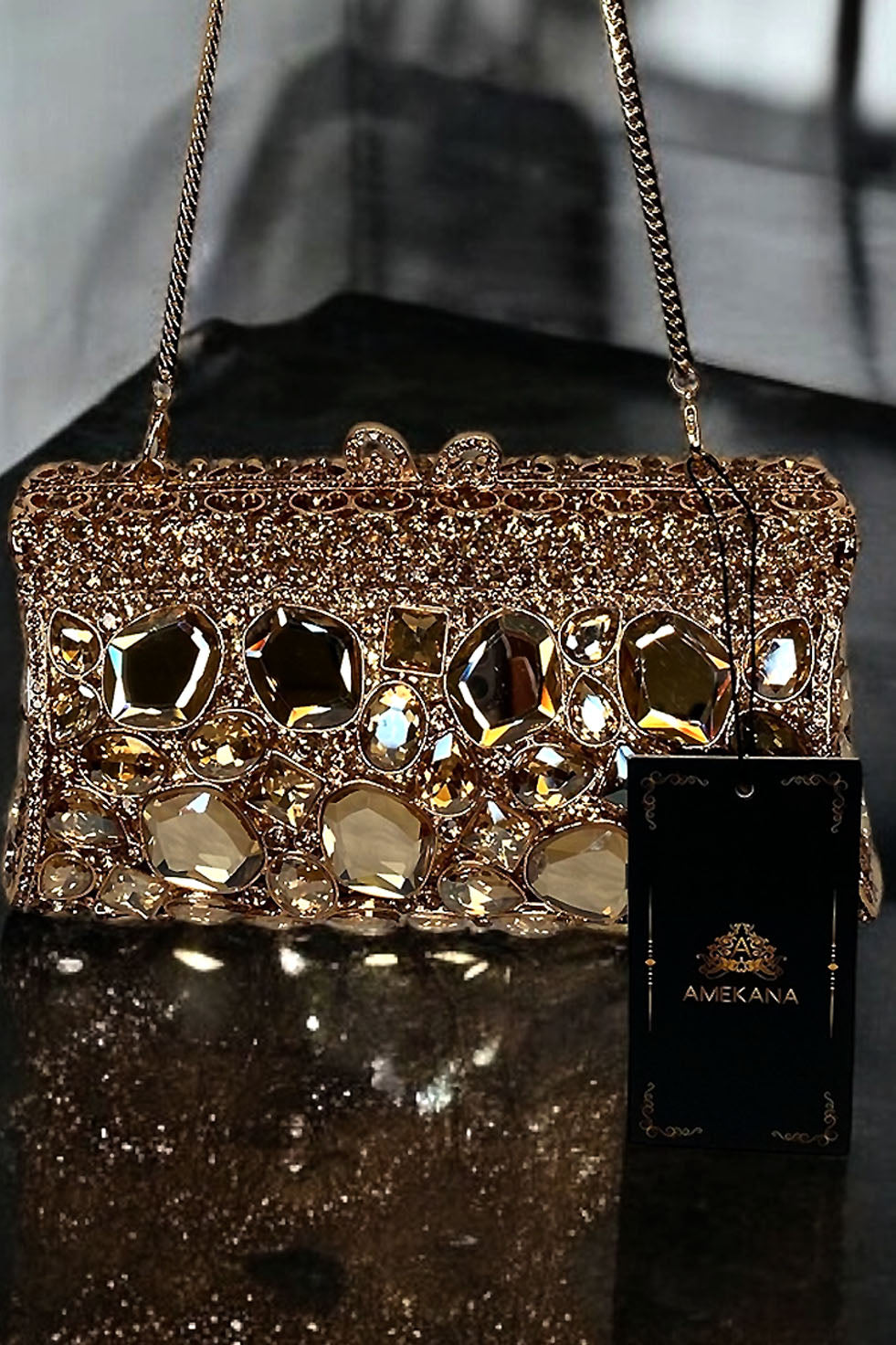 Ice Queen Gold Clutch (Ready To Ship)
