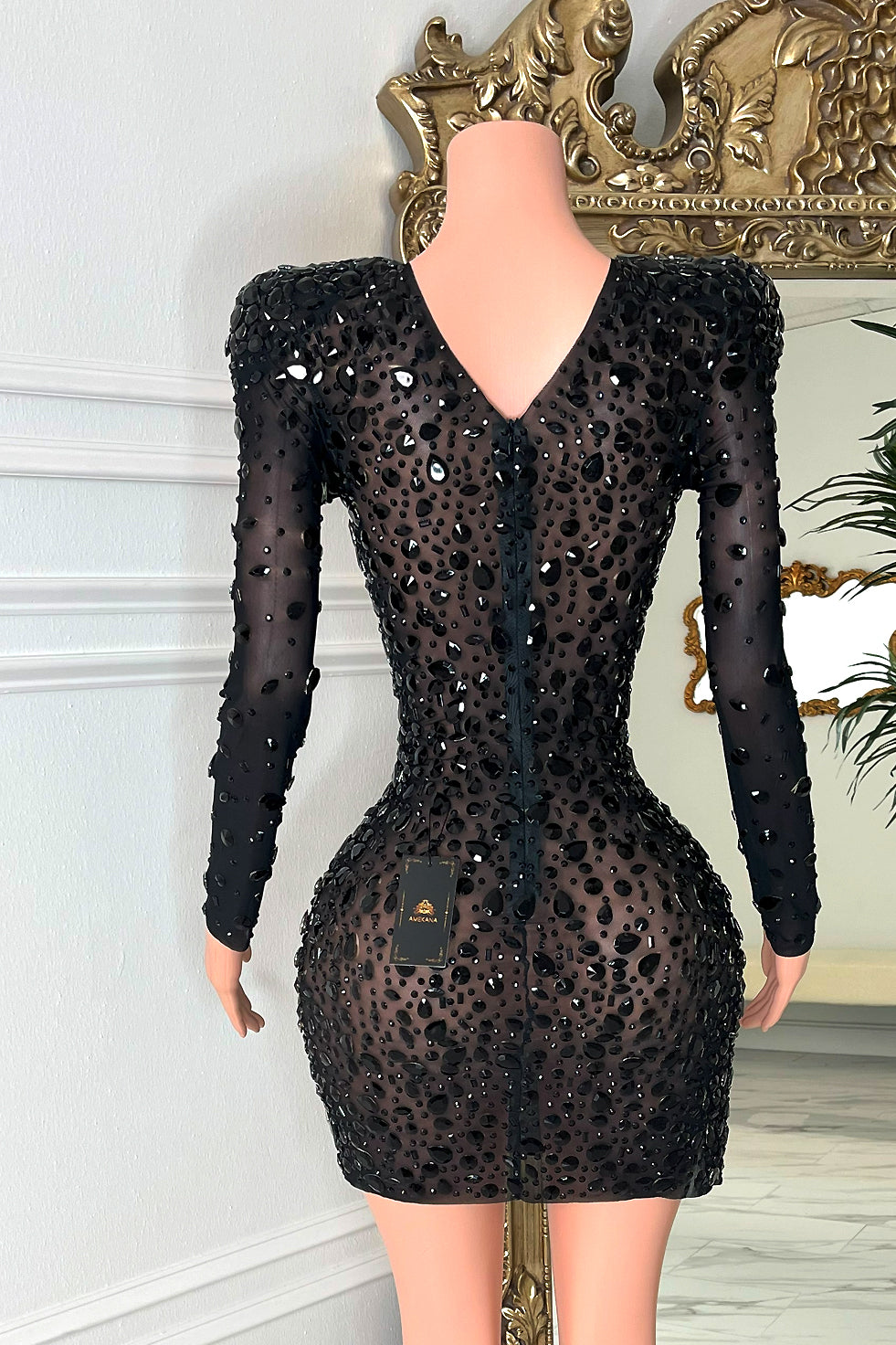 Josephine Black Diamante Dress (Pre-Order)