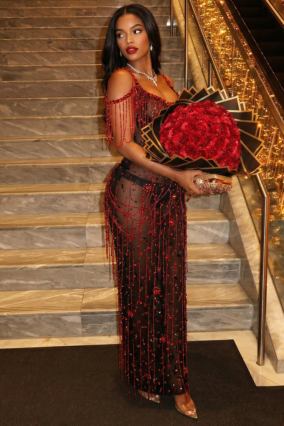 Goddess Blaze Maxi Dress (Ready To Ship)