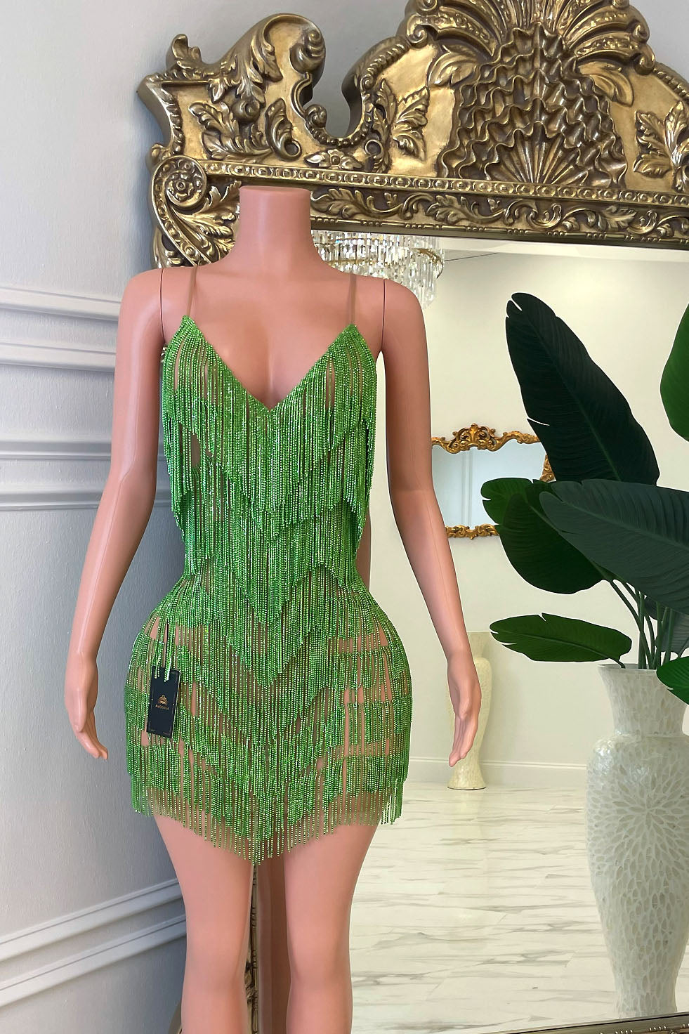 Casino Diamante Tassel Dress (Ready To Ship)