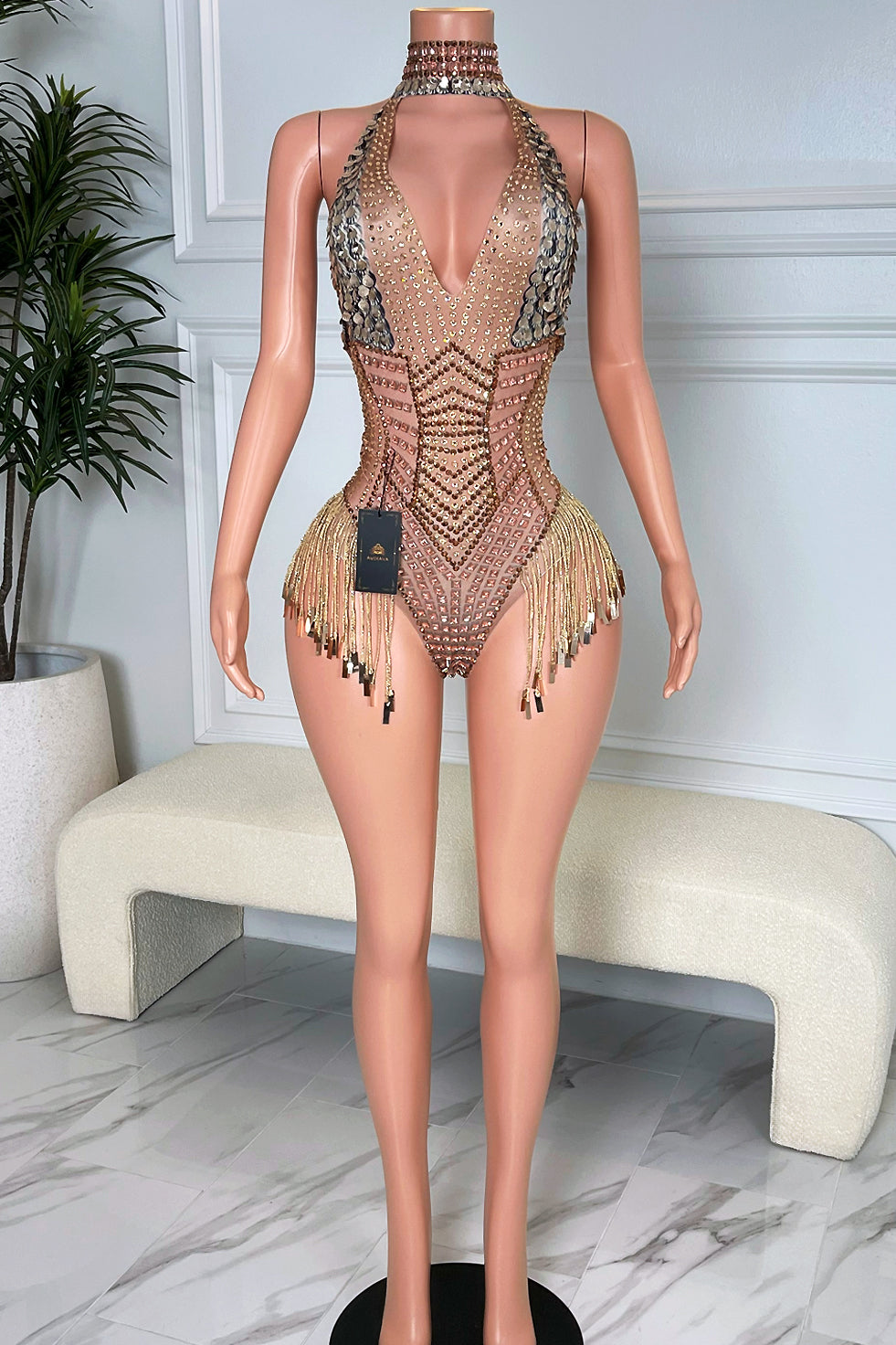 Evangeline Tassel Playsuit (Ready To Ship)